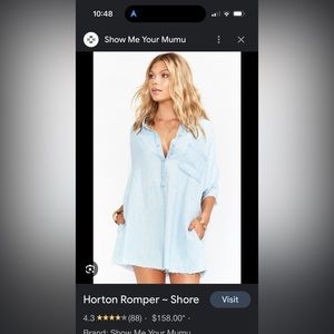 Horton MuMu lightweight denim romper in shore